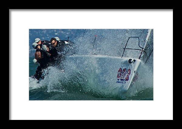Melges 32 Framed Print featuring the photograph Spray - Melges 32 by Steven Lapkin
