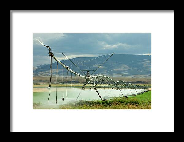 Irrigation Framed Print featuring the photograph Spraying Water by Todd Klassy