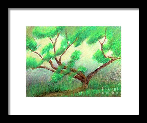 Tree Framed Print featuring the pastel Spring Green by Jackie Irwin