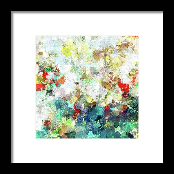 Abstract Framed Print featuring the painting Spring Abstract Art / Vivid Colors by Inspirowl Design