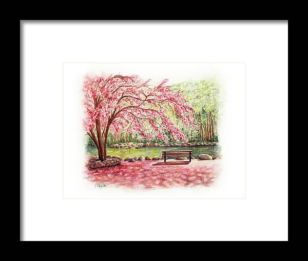 Lithia Park Framed Print featuring the painting Spring at Lithia Park by Lori Taylor