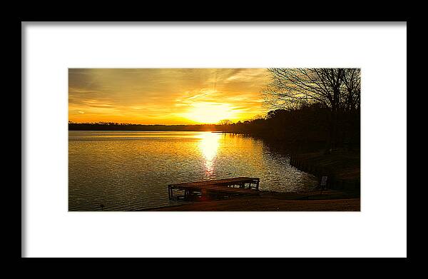 Spring Framed Print featuring the photograph Spring Awakening Lakeside Sunrise Landscape by Barry Jones