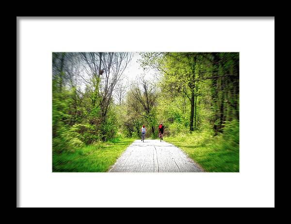 Bicycle Framed Print featuring the photograph Spring Bike Ride On The Woodland Trail by Thomas Woolworth