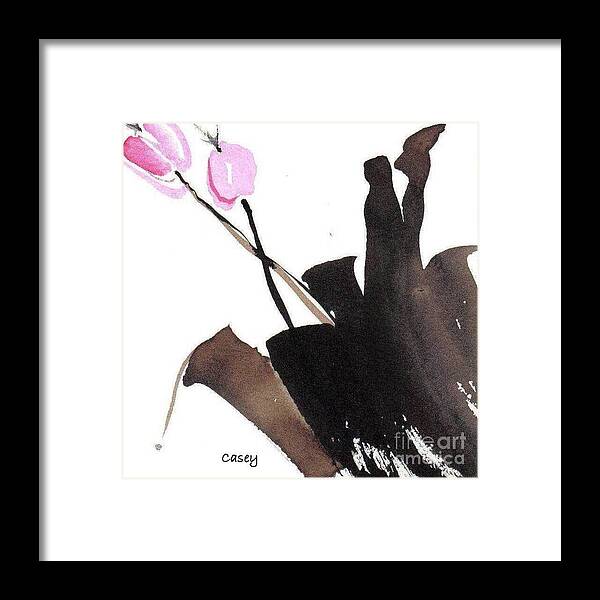 Sumi Framed Print featuring the painting Spring by Casey Shannon
