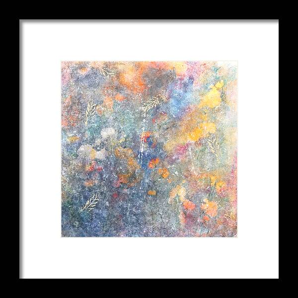 Abstract Framed Print featuring the painting Spring Creation by Theresa Marie Johnson