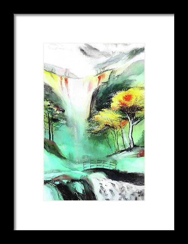 Nature Framed Print featuring the painting Spring Fall by Anil Nene