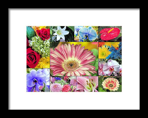 Spring Flowers Framed Print featuring the photograph Spring Floral Collage by Janice Drew