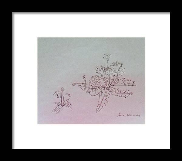 Flower Framed Print featuring the drawing Spring flower by Hae Kim