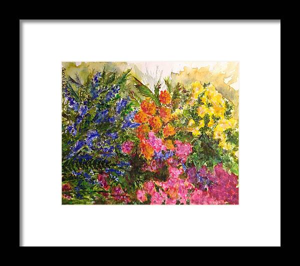 Bougainvillea Framed Print featuring the painting Spring Gala by Cheryl Wallace