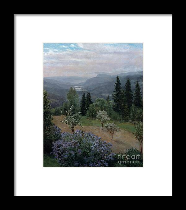 Christian Skredsvig Framed Print featuring the painting Spring in Hagan by O Vaering
