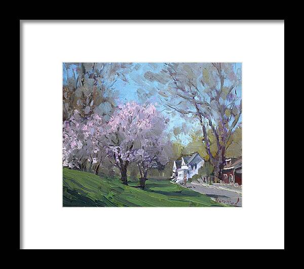 Spring Framed Print featuring the painting Spring in J C Saddington Park by Ylli Haruni