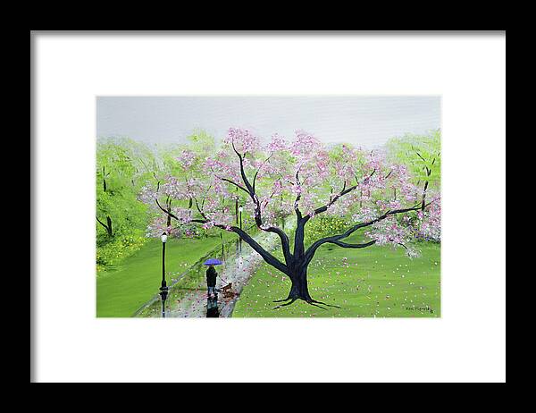 Spring Framed Print featuring the painting Spring In The Park by Ken Figurski