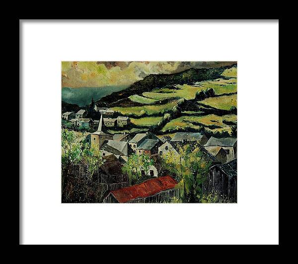 Spring Framed Print featuring the painting Spring In Vresse Ardennes Belgium by Pol Ledent