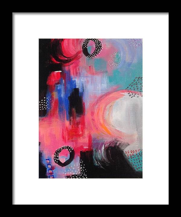 Abstract Framed Print featuring the painting Squiggles and Wiggles #3 by Suzzanna Frank