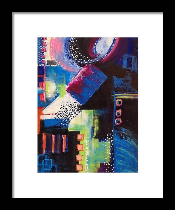 Abstract Painting Framed Print featuring the painting Squiggles and Wiggles #6 by Suzzanna Frank