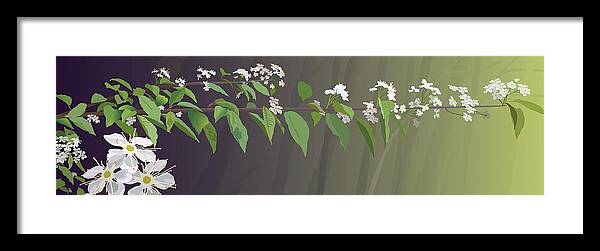 Spring Framed Print featuring the digital art Spring Leaves by Marian Federspiel