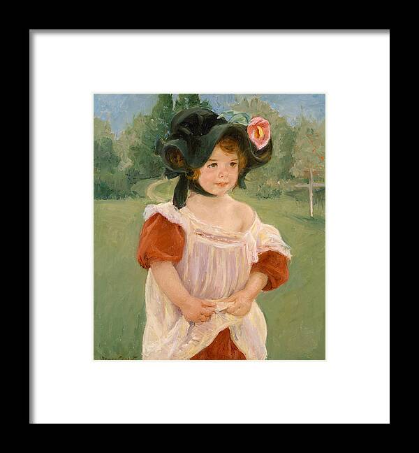 American Painters Framed Print featuring the painting Spring, Margot Standing in a Garden by Mary Cassatt