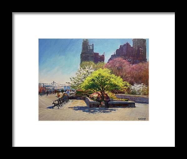 Landscape Painting Framed Print featuring the painting Spring Morning on John Finley Walk by Peter Salwen