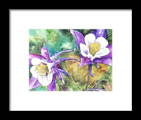 Watercolor Framed Print featuring the painting Spring Rain by Casey Rasmussen White