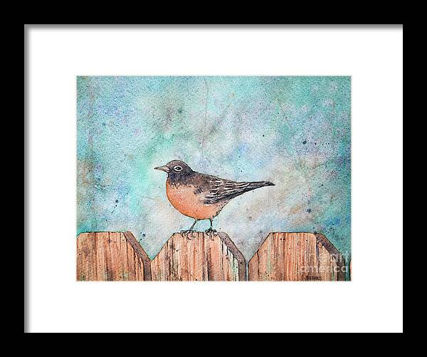 Spring Framed Print featuring the painting Spring Robin by Rebecca Davis