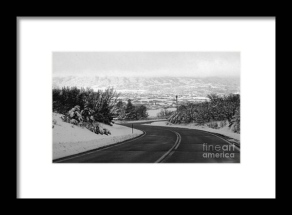 Road Framed Print featuring the photograph Spring Snow 4 by Anjanette Douglas