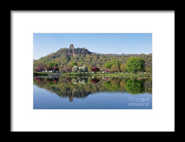 Winona Mn Framed Print featuring the photograph Spring Sugarloaf with Reflections by Kari Yearous