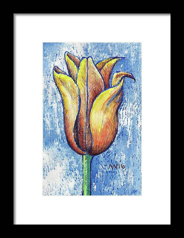 Tulips Framed Print featuring the mixed media Spring Tulip by AnneMarie Welsh