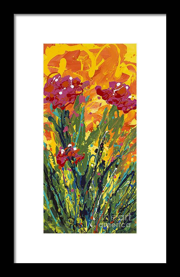 Spring Framed Print featuring the painting Spring Tulips Triptych Panel 1 by Nadine Rippelmeyer