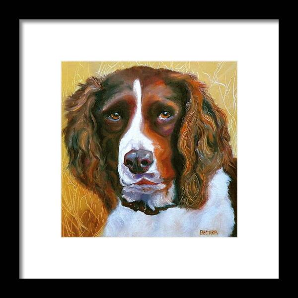 Dogs Framed Print featuring the painting Springer Spaniel by Susan A Becker