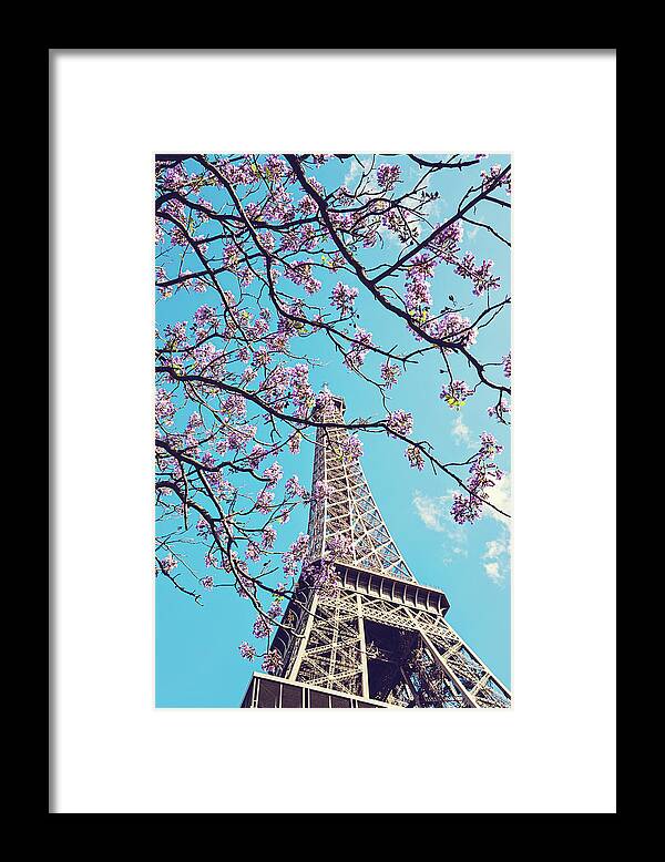 Paris Photography Framed Print featuring the photograph Springtime in Paris - Eiffel Tower Photograph by Melanie Alexandra Price