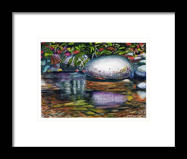 Rocks Framed Print featuring the painting Reflections by Sue Carmony