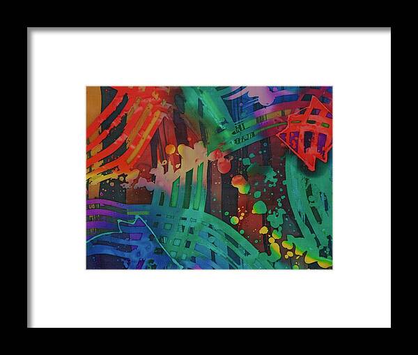 Abstract Framed Print featuring the painting Squares And Other Shapes 2 by Barbara Pease