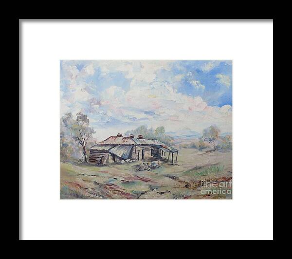 Squatter's Arms Framed Print featuring the painting Squatter's Arms Inn, ruins, Cookardinia. 1 of pair. by Ryn Shell