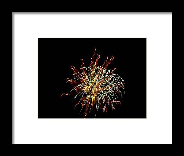 Fireworks Framed Print featuring the photograph Squiggles 02 by Pamela Critchlow