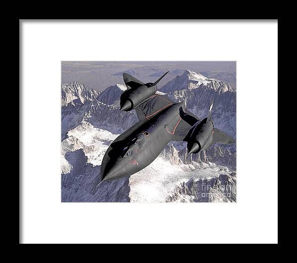 Science Framed Print featuring the photograph SR-71 Blackbird 1990s by NASA Science Source
