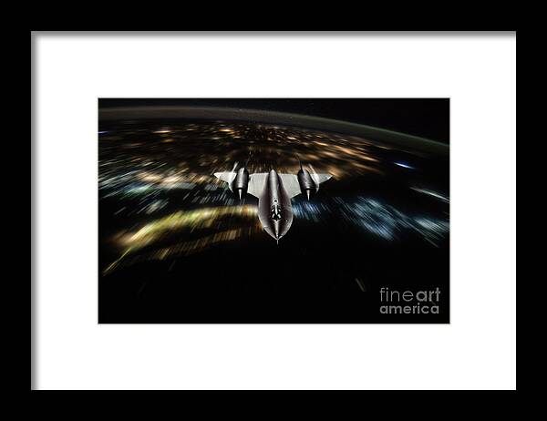 Sr-71 Framed Print featuring the digital art SR-71 Night Stalker by Airpower Art