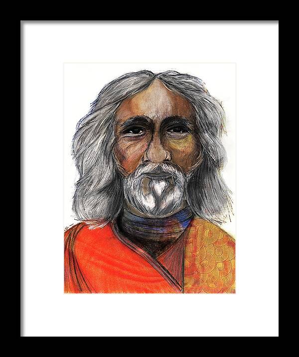 Sri Yukteswar Giri Framed Print featuring the digital art Sri Yukteswar Giri by Roger Hanson