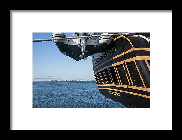 Fort Adams Framed Print featuring the photograph SSV Oliver Hazard Perry Close Up by Nancy De Flon