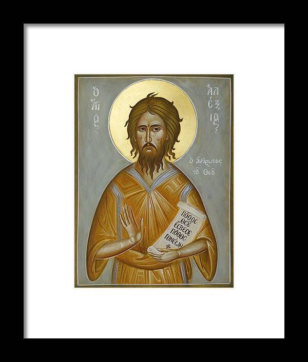 Icon Framed Print featuring the painting St Alexios the Man of God by Julia Bridget Hayes