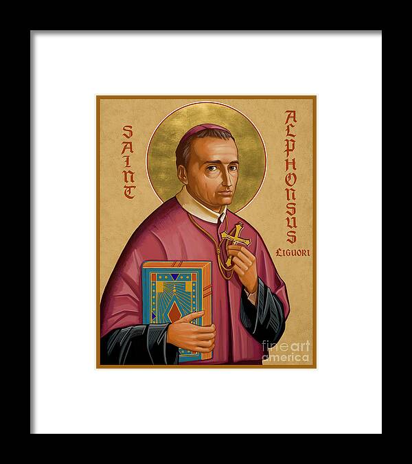 St. Alphonsus Liguori Framed Print featuring the painting St. Alphonsus Liguori - JCALP by Joan Cole