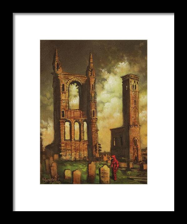 St Andrews Cathedral; Fife Framed Print featuring the painting St Andrews Cathedral by Tom Shropshire