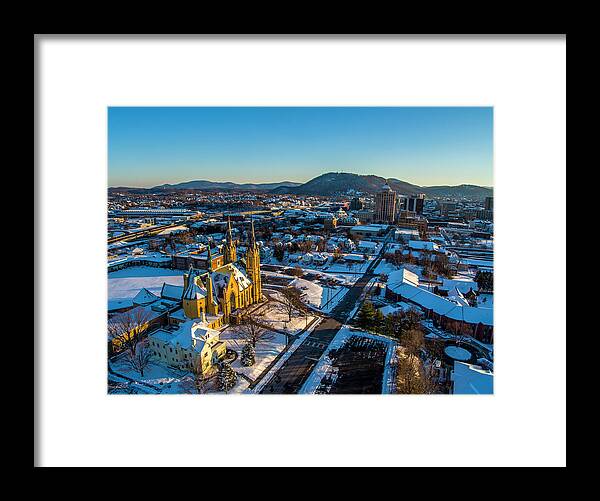 Catholic Framed Print featuring the photograph St. Andrew's Downtown by Star City SkyCams