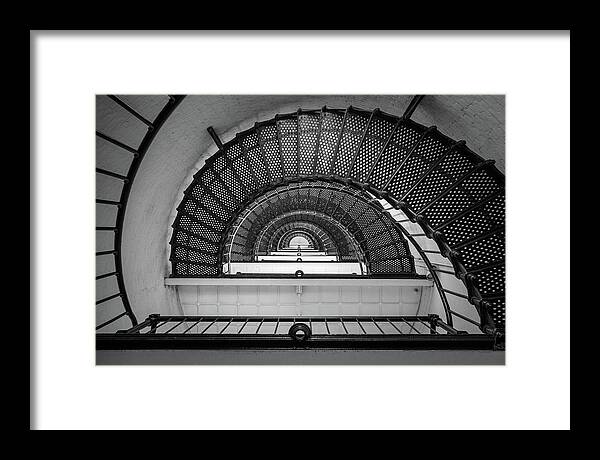 St Augustine Framed Print featuring the photograph St Augustine Florida Lighthouse Anastasia Island FL Black and White Architecture by Dave Allen