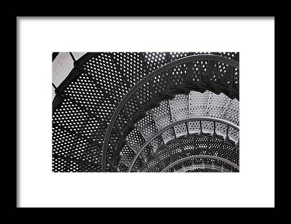 St. Augustine Lighthouse Staircase Framed Print featuring the photograph St. Augustine Lighthouse Spiral Staircase by Mary Ann Artz