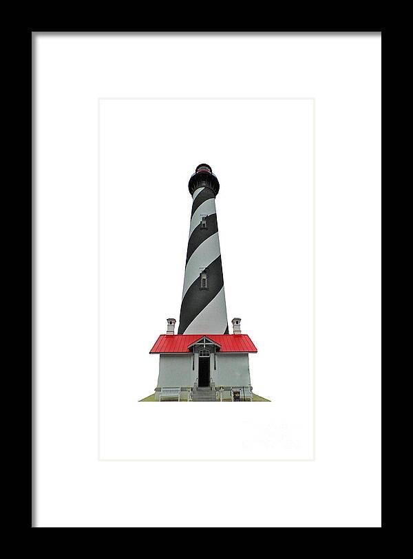 Lighthouse Framed Print featuring the photograph St Augustine Lighthouse Transparent For T Shirts by D Hackett