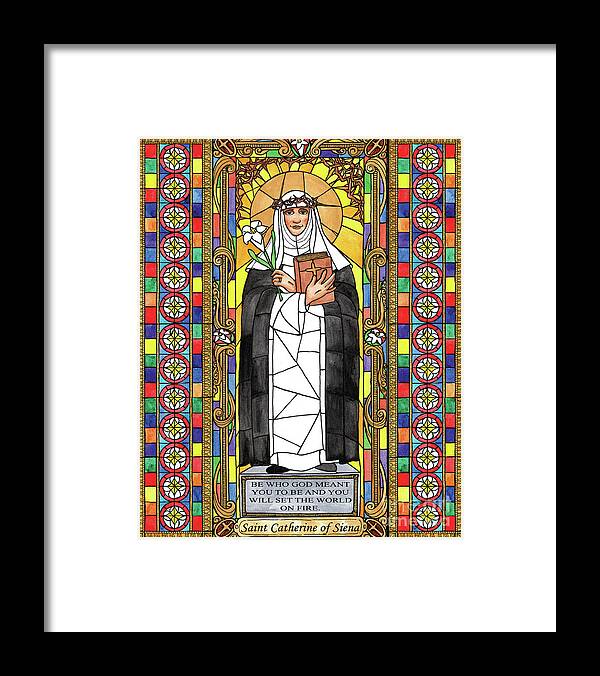 Saint Catherine Of Siena Framed Print featuring the painting St. Catherine of Siena by Brenda Nippert