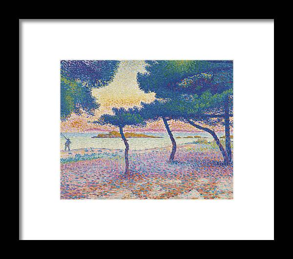 Henri-edmond Cross Framed Print featuring the painting St. Clair Beach by Henri-Edmond Cross