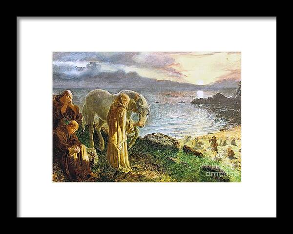 Alice Boyd - St Columba's Farewell To The White Horse 1868 Framed Print featuring the painting St Columba's Farewell to the White Horse by MotionAge Designs