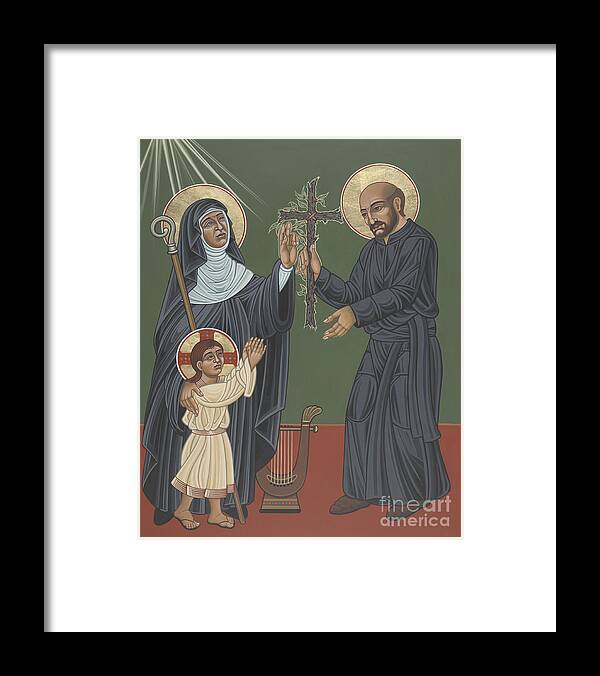 St Hildegard Framed Print featuring the painting St Hildegard and St Ignatius- Viriditas by William Hart McNichols