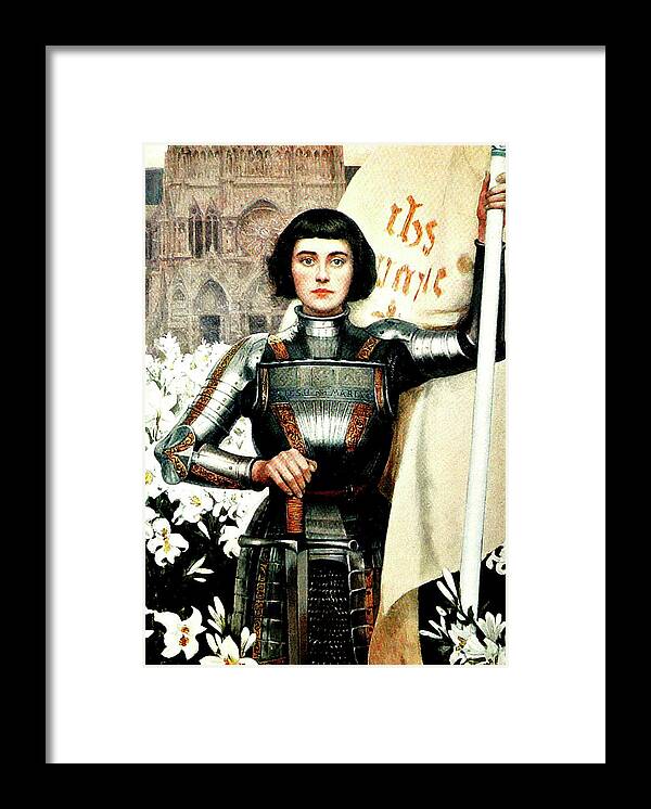 St Joan Of Arc Framed Print featuring the mixed media St Joan of Arc - Jeanne d'Arca by Albert Lynch
